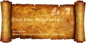 Csallner Nikoletta névjegykártya