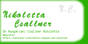 nikoletta csallner business card